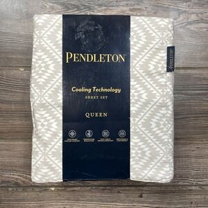 Pendleton Queen Sheet 4-Piece Set Cooling Technology Tan Cream Aztec NWT